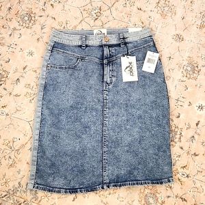 Woman Jordache Color Block Jean Skirt